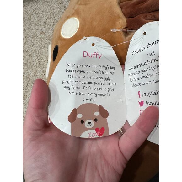 RARE 2018 Valentine’s Day Duffy 12.5” Squishmallows plush new - Picture 5 of 5